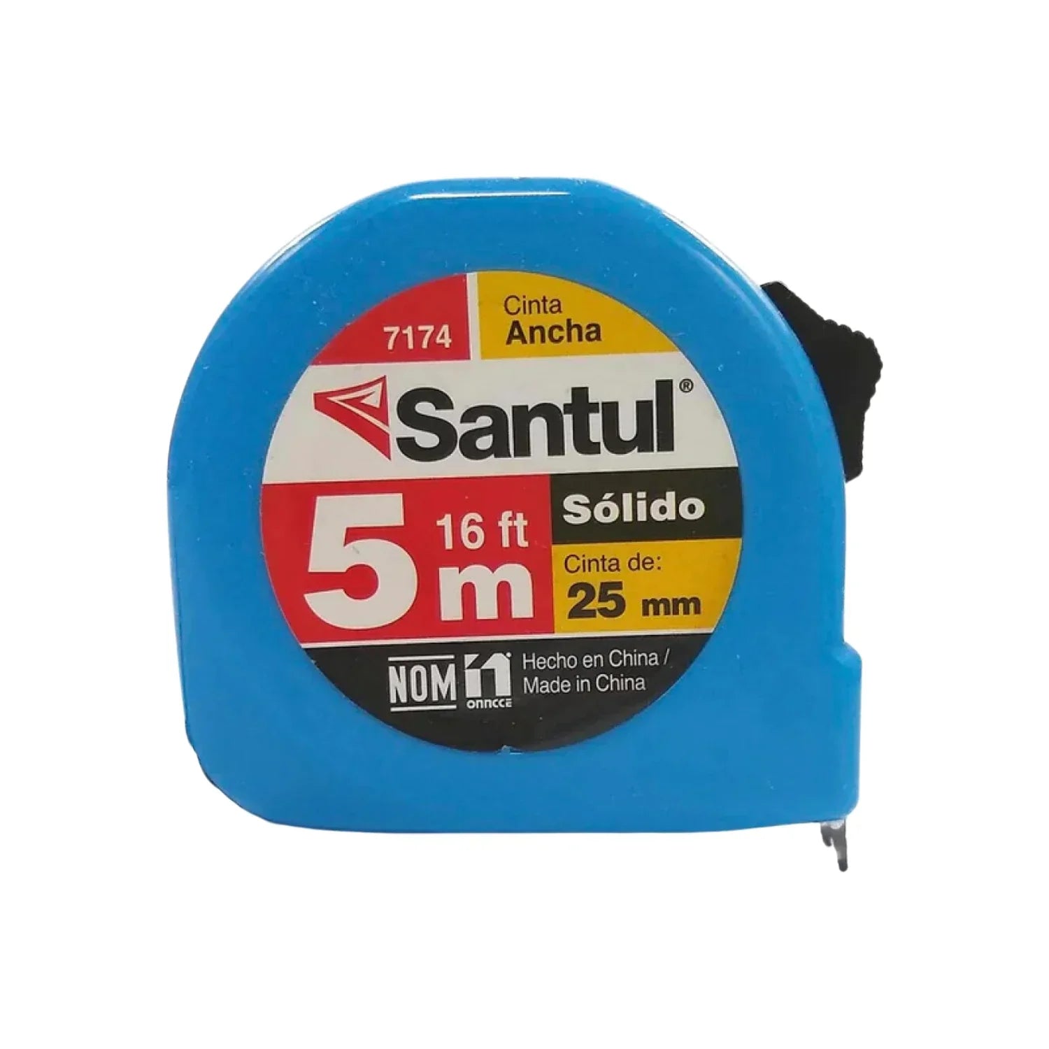 Flexómetro Santul 7174 azul de 5 metros (16 pies) con cinta ancha de 25mm para mediciones precisas