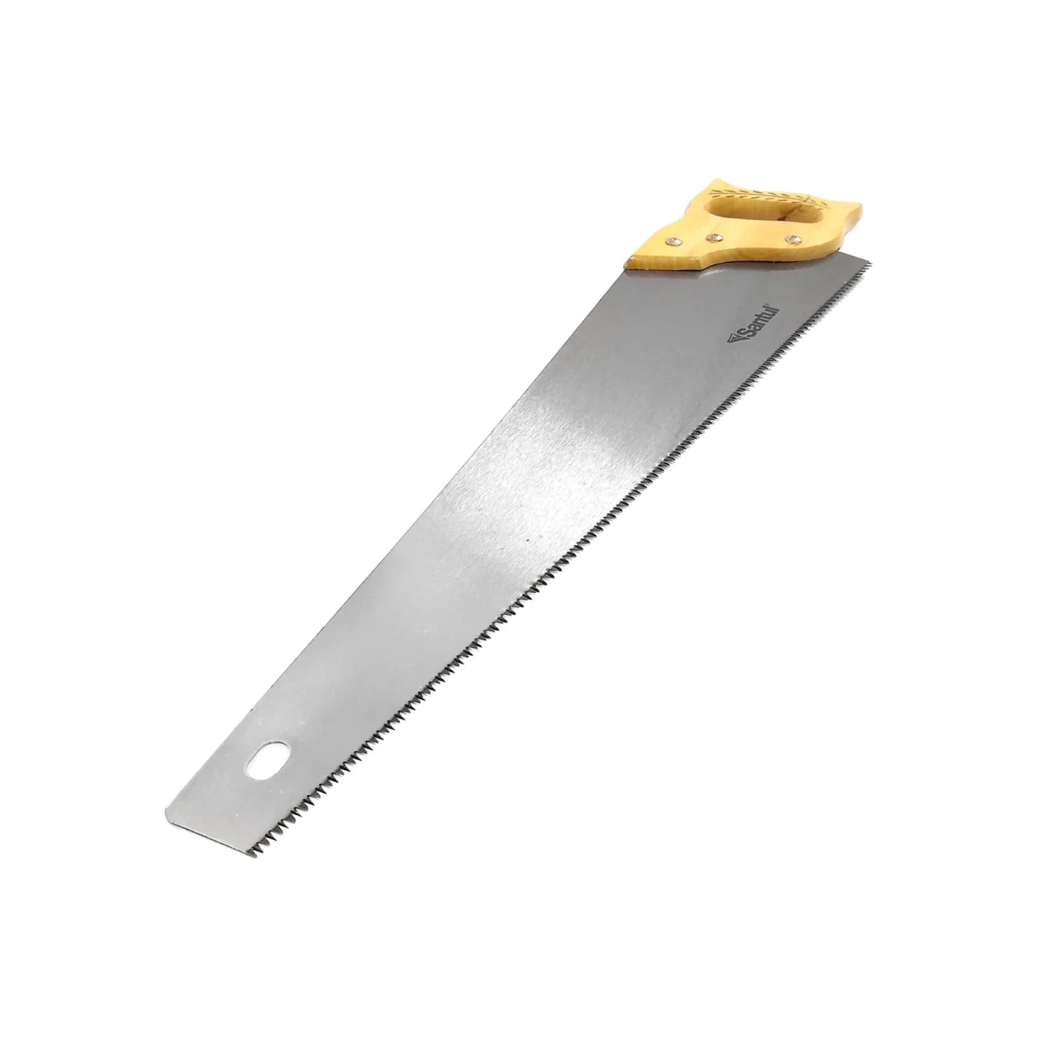 Serrote Santul de 22 pulgadas, hoja de acero para corte de madera, mango de madera claro ergonómico.