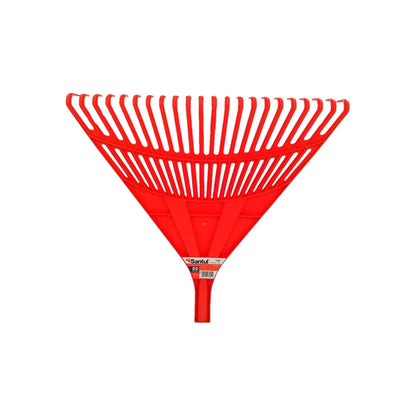 Cabeza de escoba para jardín plástica Santul roja, 22 dientes, para rastrillar hojas y césped.