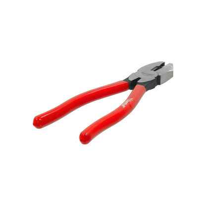 Pinza de electricista Santul, mangos rojos, uso rudo, para corte y agarre profesional