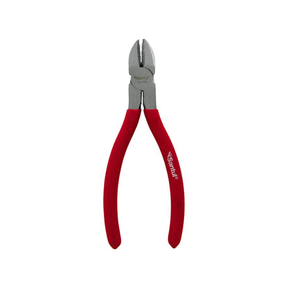 Pinza de corte diagonal Santul 6 pulgadas, mangos rojos ergonómicos, modelo 7688.