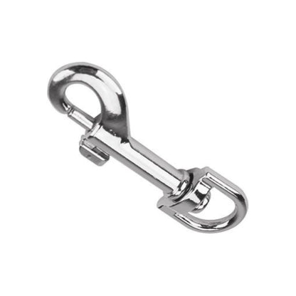 Bandola con destorcedor de seguridad de zinc. Gancho metálico plateado para correa o cadena.