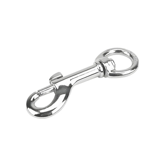 Bandola con destorcedor de zinc, gancho de seguridad giratorio plateado para correas, cuerdas o cadenas