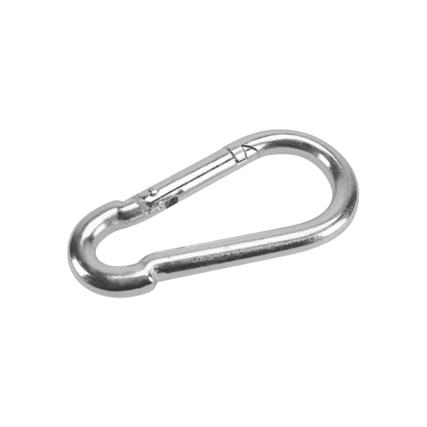 Bandola mosquetón de acero 5/16" x 3" con gancho de resorte, acabado plateado para uso general