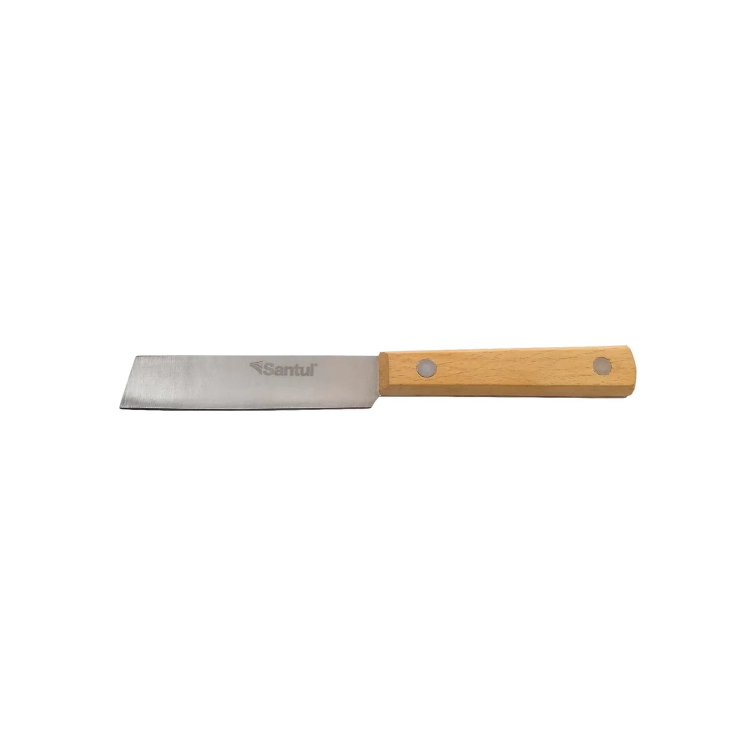 Cuchillo recto Santul de 3 pulgadas con hoja de acero inoxidable y mango de madera clara