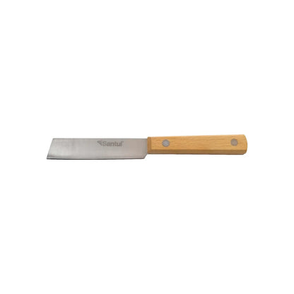 Cuchillo recto Santul de 3 pulgadas con hoja de acero inoxidable y mango de madera clara
