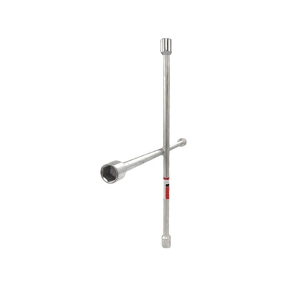 Llave de cruz hexagonal automotriz de 20 pulgadas para tuercas de rueda, acabado metálico.