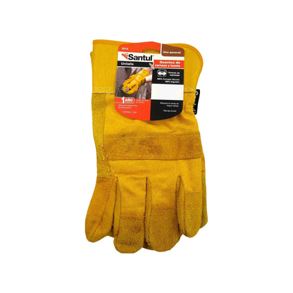 Guantes de seguridad Santul, carnaza y lona amarillos, unitalla, protección para trabajo general