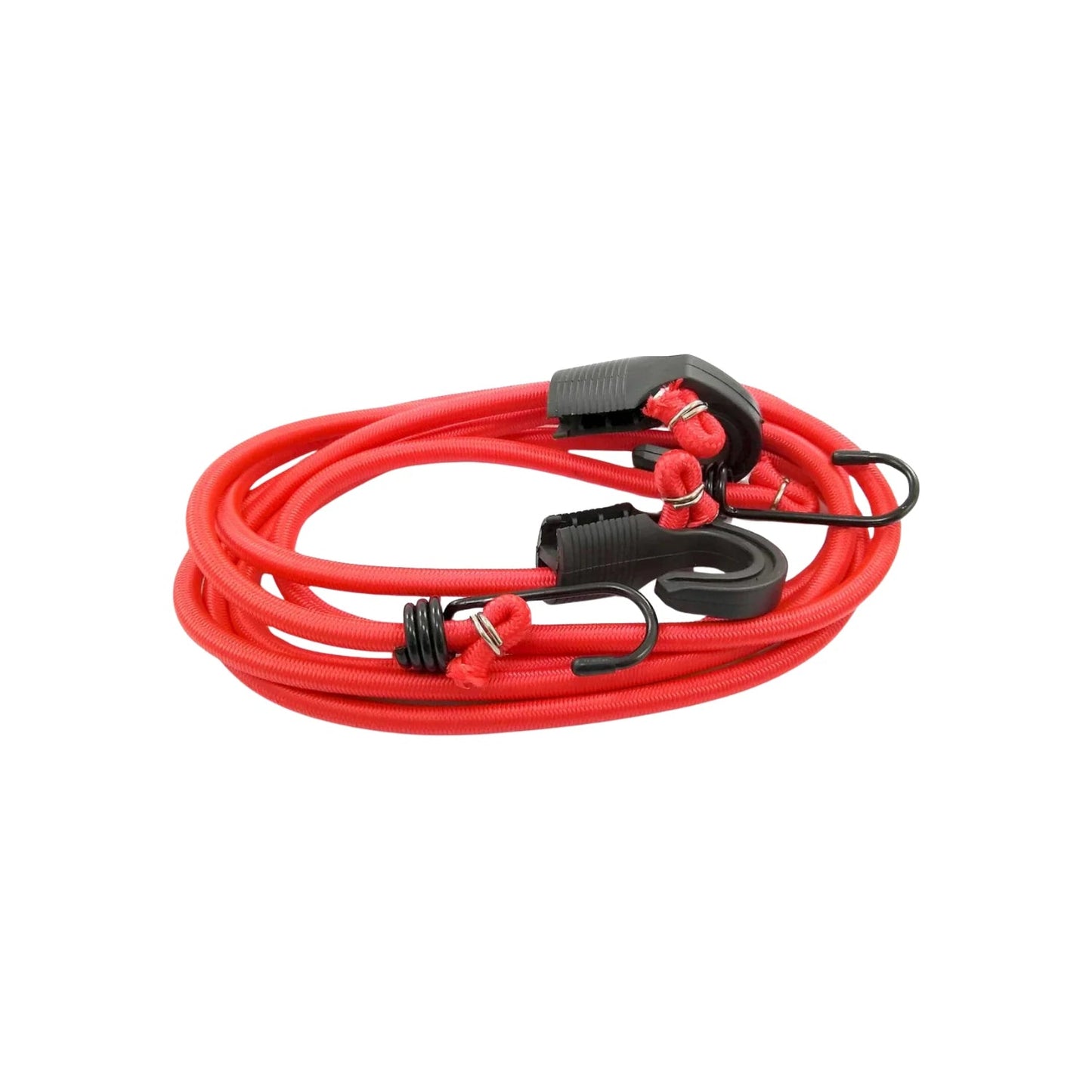 Tensor elástico rojo de 48 pulgadas (122 cm) con ganchos negros, pack de 2 unidades para asegurar carga