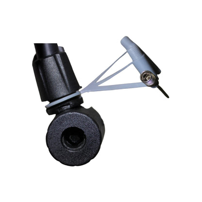 Aguja de inflado metálica para balones y adaptador de válvula de bomba de aire, gris y negro.