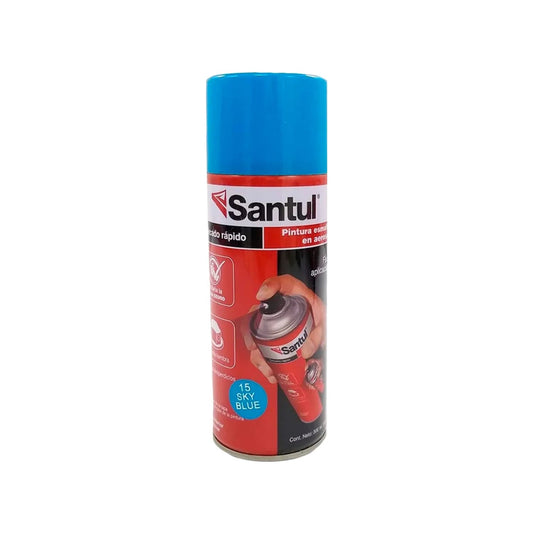 Pintura en aerosol Santul Sky Blue 300ml de secado rápido para uso en ferretería y hogar