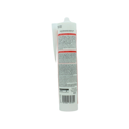 Sellador de silicón blanco Santul 280 ml con instrucciones, ideal para uso general en construcción y reparaciones.