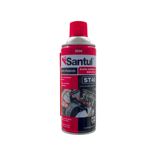 Aflojatodo Santul ST40 400ml, lubricante dieléctrico multiusos en aerosol rojo para aflojar y proteger