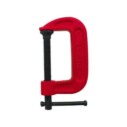 Prensa tipo C Santul roja 45mm, de hierro fundido para sujeción en carpintería o metalurgia