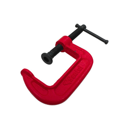 Prensa tipo C nodular Santul roja 2 pulgadas, abrazadera de tornillo manual para taller