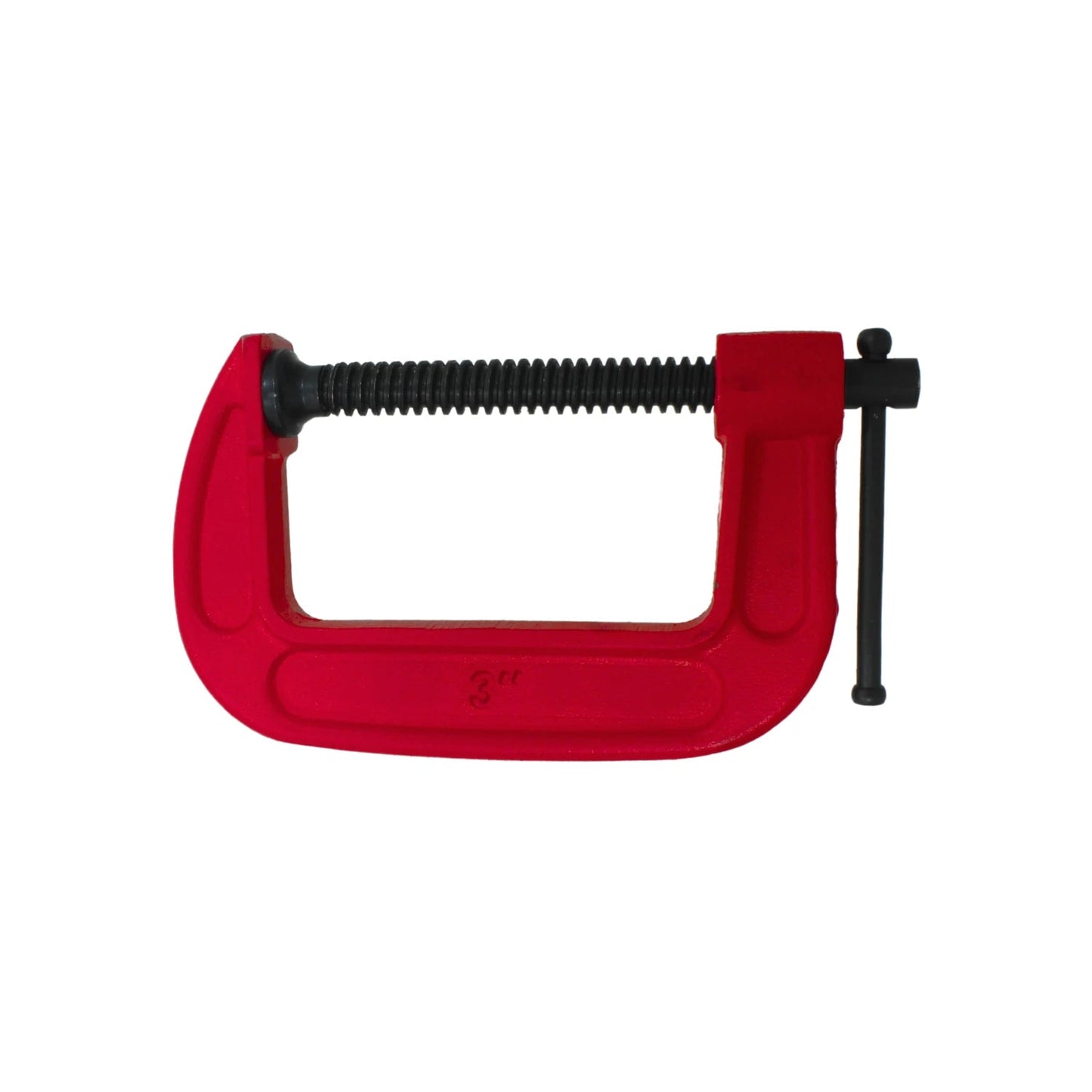 Prensa tipo C roja de 3 pulgadas, sargento de fundición nodular para sujeción en madera y metal