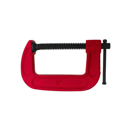 Prensa tipo C roja de 3 pulgadas, sargento de fundición nodular para sujeción en madera y metal