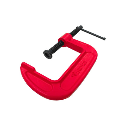 Prensa tipo C Santul roja para sujeción y carpintería, herramienta de fijación.