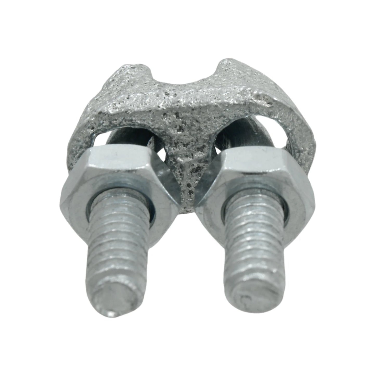 Nudo para cable galvanizado tipo U, sujetacables de acero para fijación segura en ferretería.