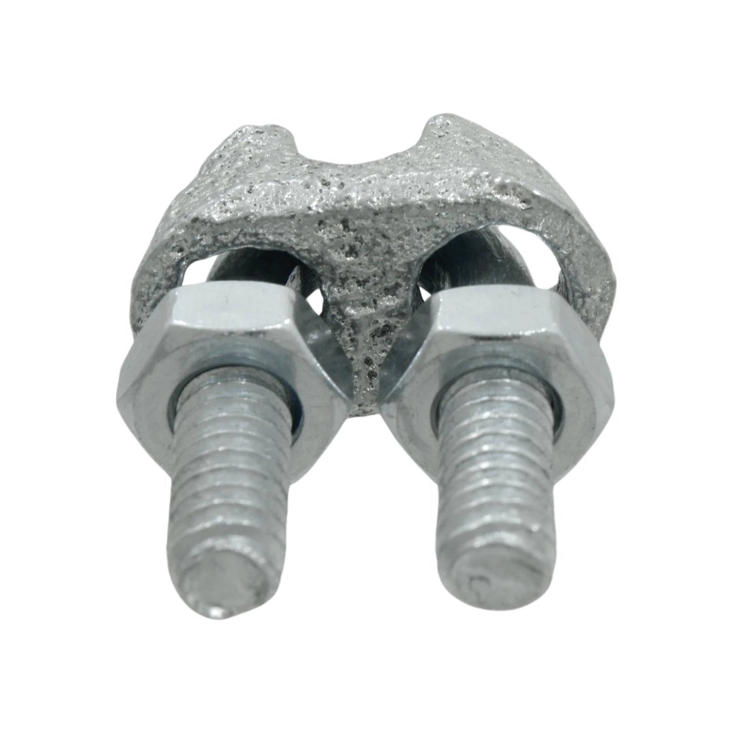 Nudo para cable galvanizado tipo U, sujetacables de acero para fijación segura en ferretería.