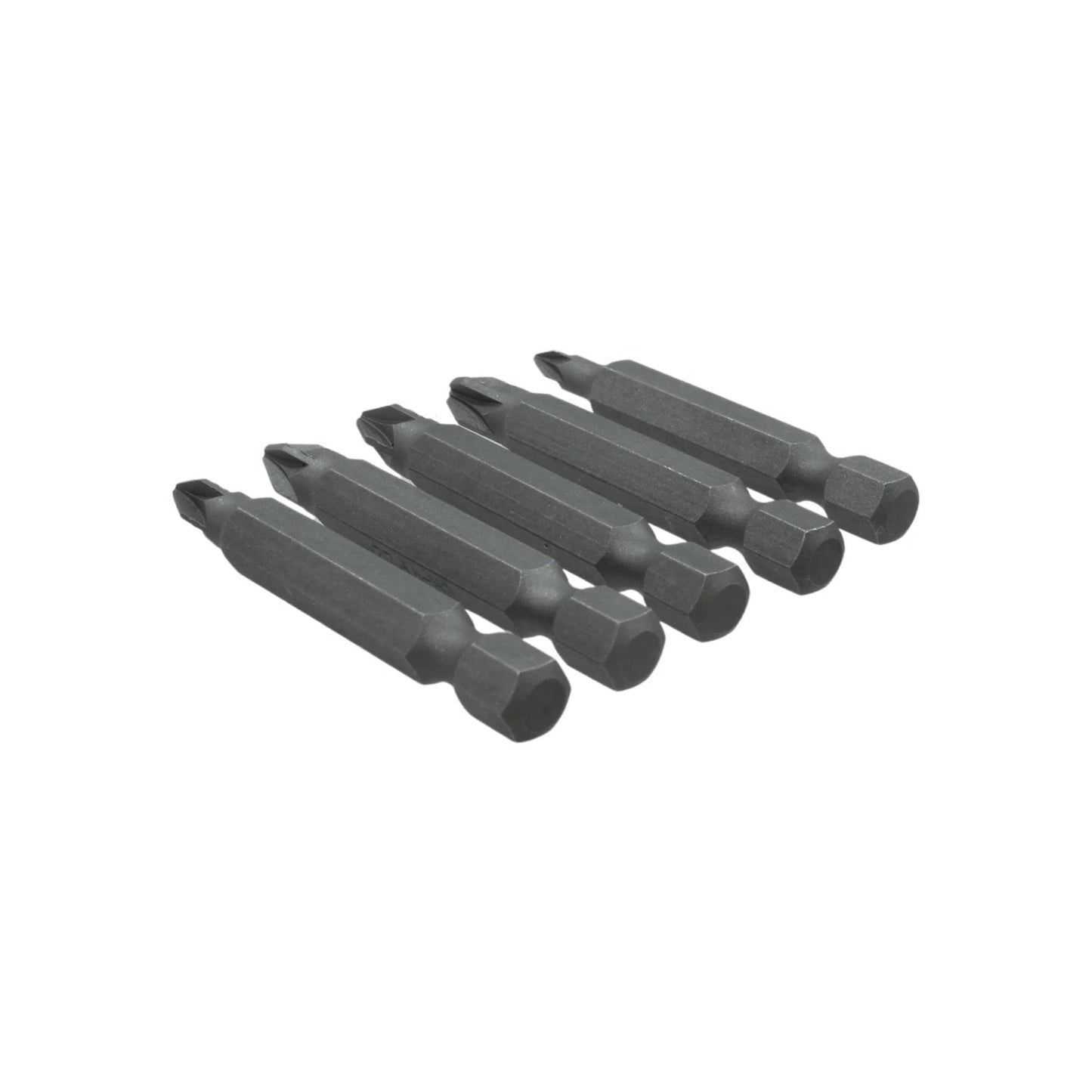 Juego de 5 puntas Pozidriv de acero resistente para atornillador, acabado gris oscuro, vástago hexagonal