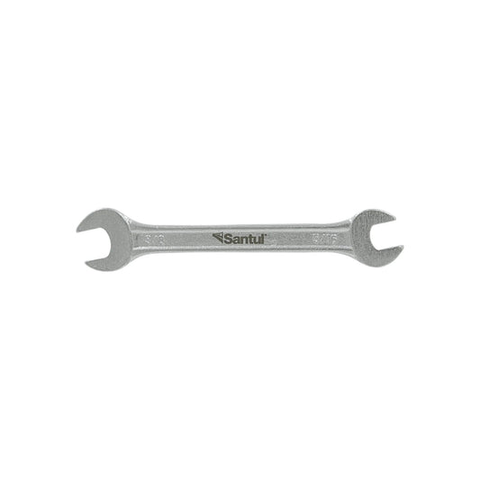 Llave española doble boca Santul 5/16" x 3/8" de acero cromado, ideal para ajuste de tuercas y tornillos.