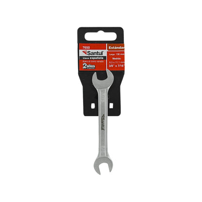 Llave española Santul 7650 doble boca 3/8 x 7/16, acero cromo vanadio.