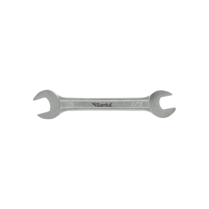 Llave española doble boca Santul 7/16" x 1/2" acabado cromado para mecánica automotriz