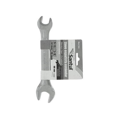 Llave española Santul estándar 9/16"-5/8" (14-16mm) cromada de 180mm para mecánica, modelo 7655.