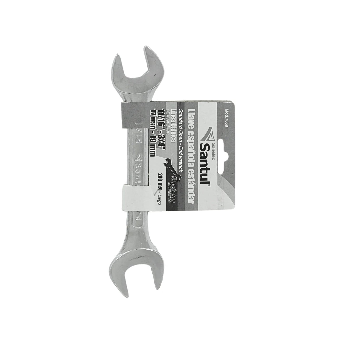 Llave española estándar Santul 11/16-3/4 pulgadas 17-19mm larga para taller mecánico