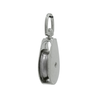 Garrucha de polea sencilla de metal con ojo giratorio, para noria y sistemas de elevación de carga ligera.