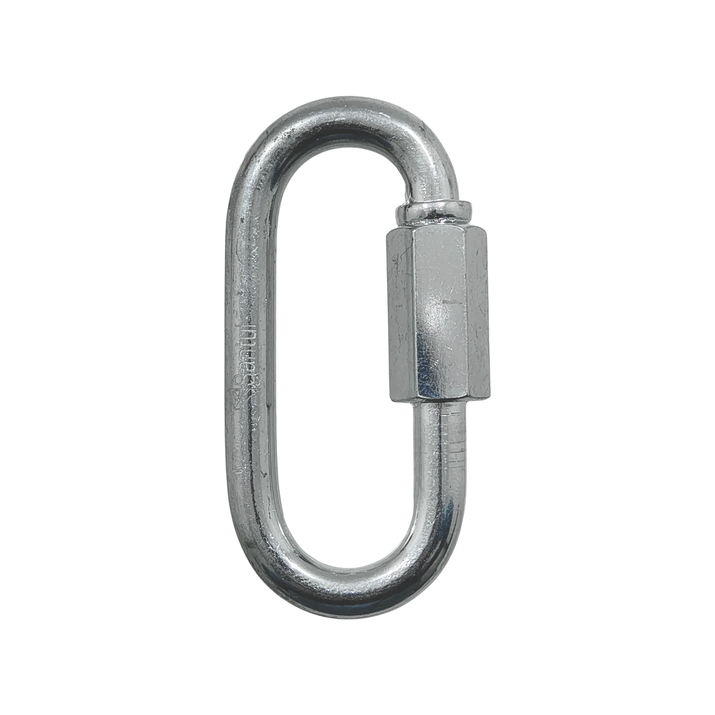 Bandola con seguro ovalada de acero galvanizado 1/4x2 1/2 para unir cadenas y cables