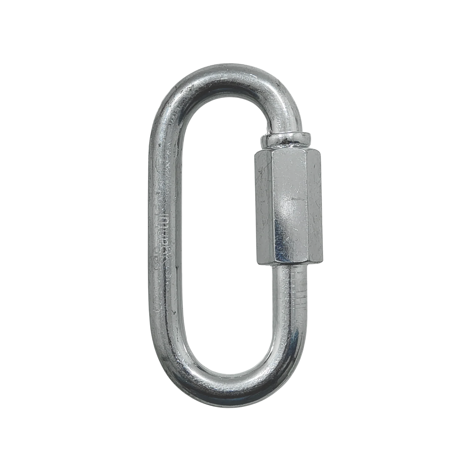 Bandola con seguro ovalada de acero galvanizado 1/4x2 1/2 para unir cadenas y cables