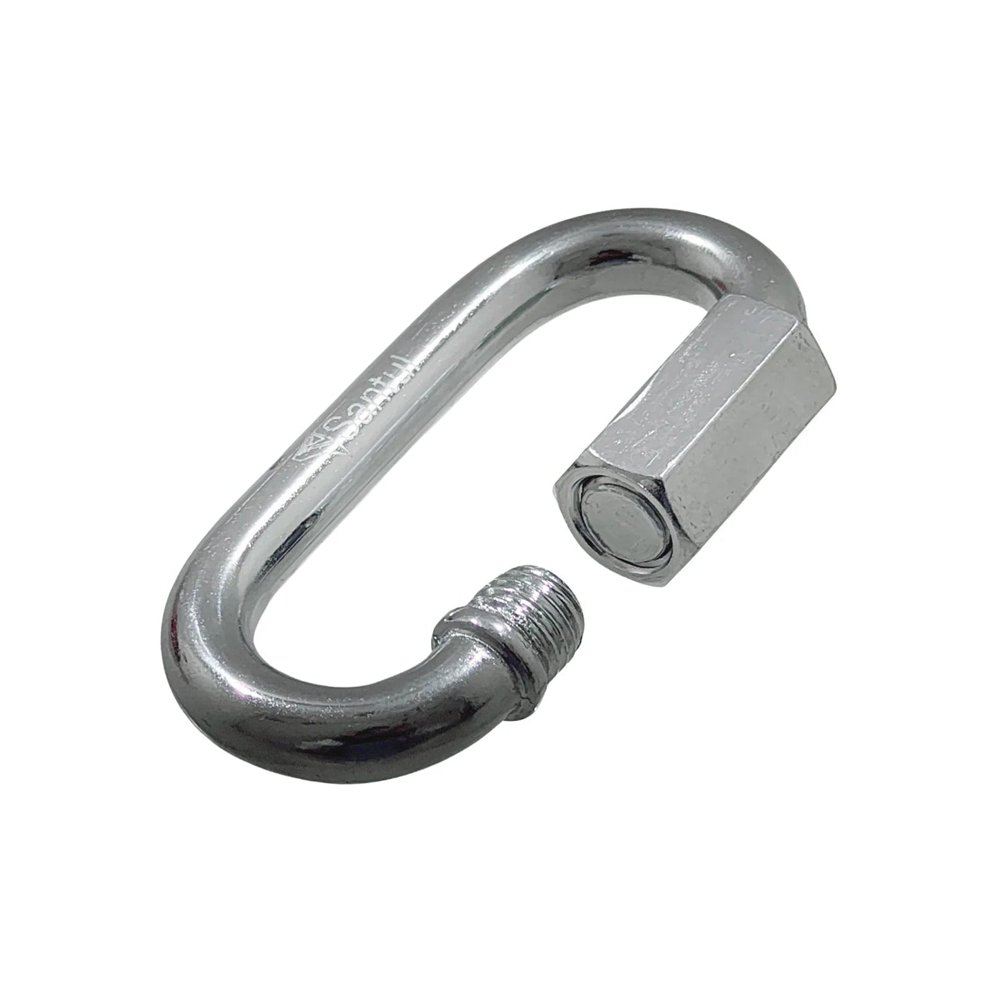 Bandola con seguro Santul 5/16x3" de acero galvanizado, eslabón rápido ovalado con tuerca de rosca