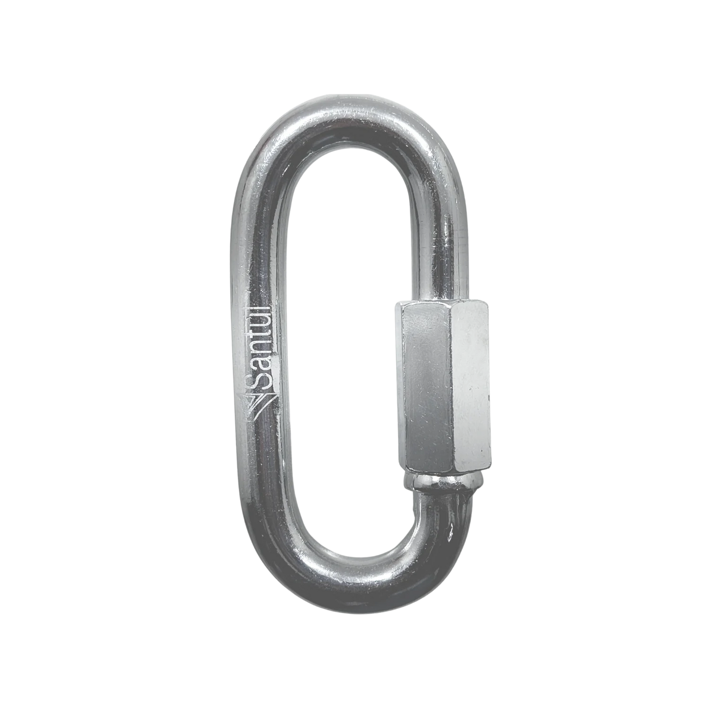 Bandola con seguro Santul de acero galvanizado, conector ovalado metálico para uniones de seguridad y cadenas