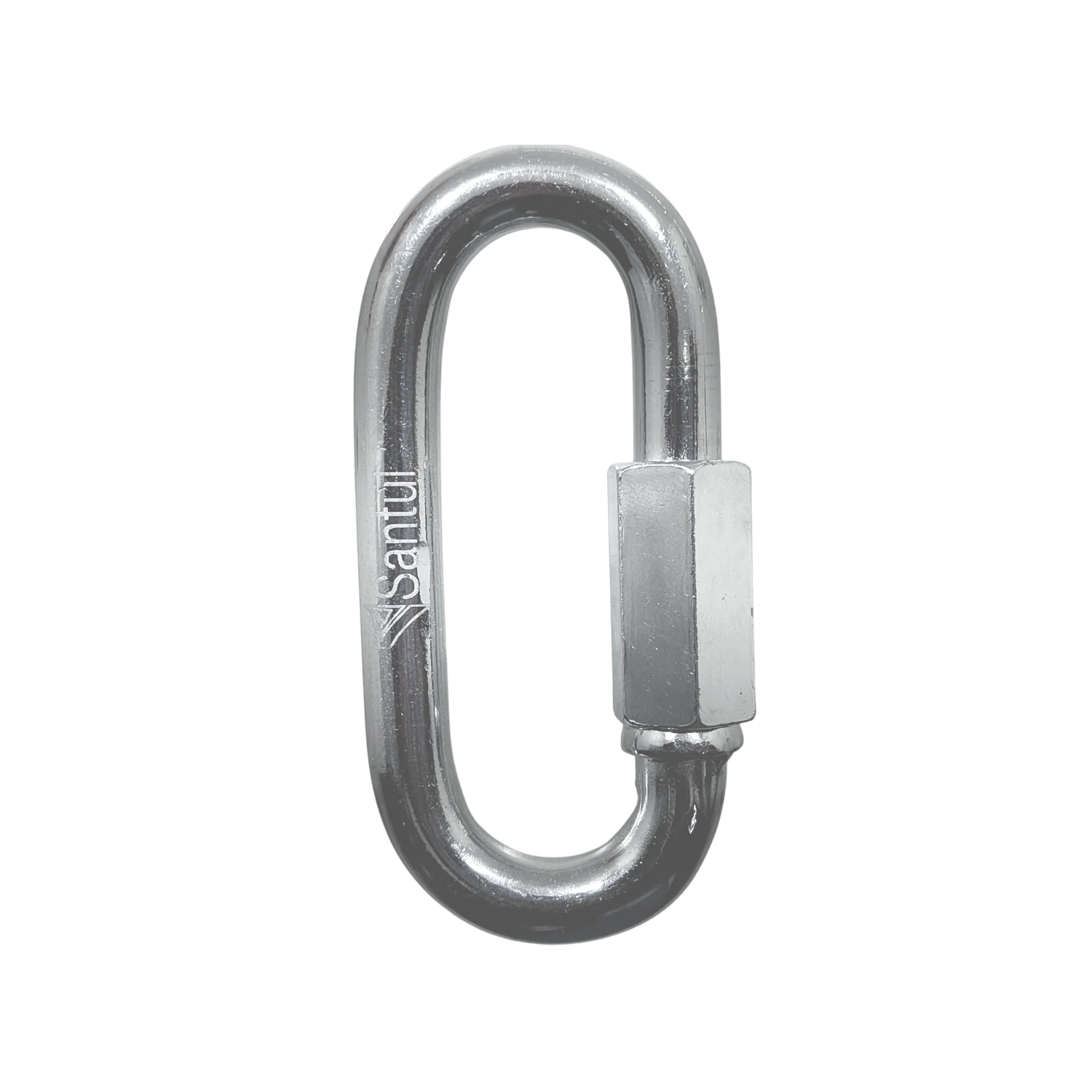 Bandola con seguro Santul de acero galvanizado, conector ovalado metálico para uniones de seguridad y cadenas