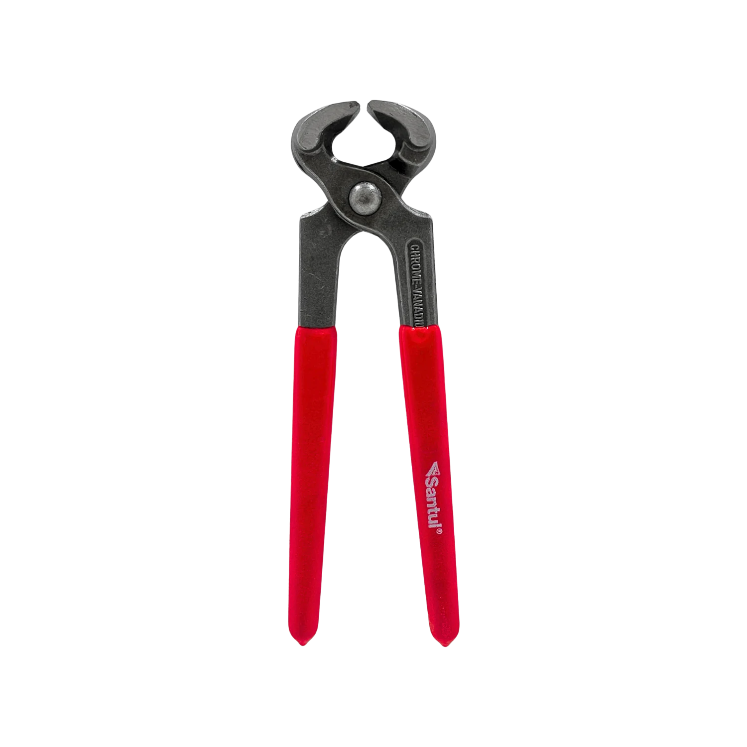 Tenaza de carpintero Santul con mangos rojos. Acero cromo-vanadio, herramienta para corte y extracción de clavos.