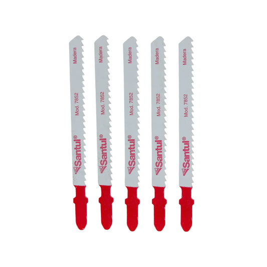 Segueta para caladora corte madera/plástico 5 piezas tipo "T" Santul 7852