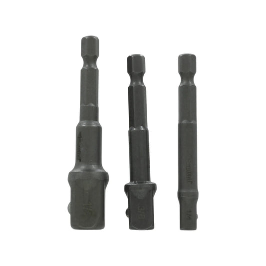 Juego de 3 adaptadores Santul para dado de impacto con vástago hexagonal 1/4, 3/8 y 1/2 pulgada