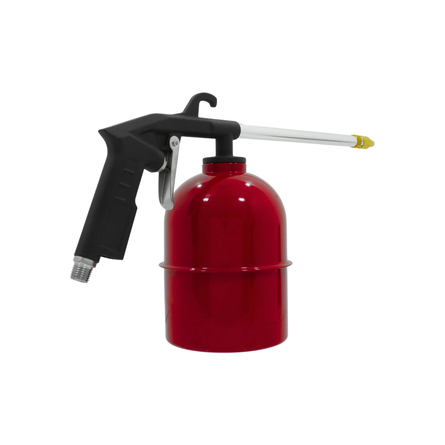 Pistola para limpiar motores roja y negra con depósito de 900ml y boquilla larga para aire comprimido