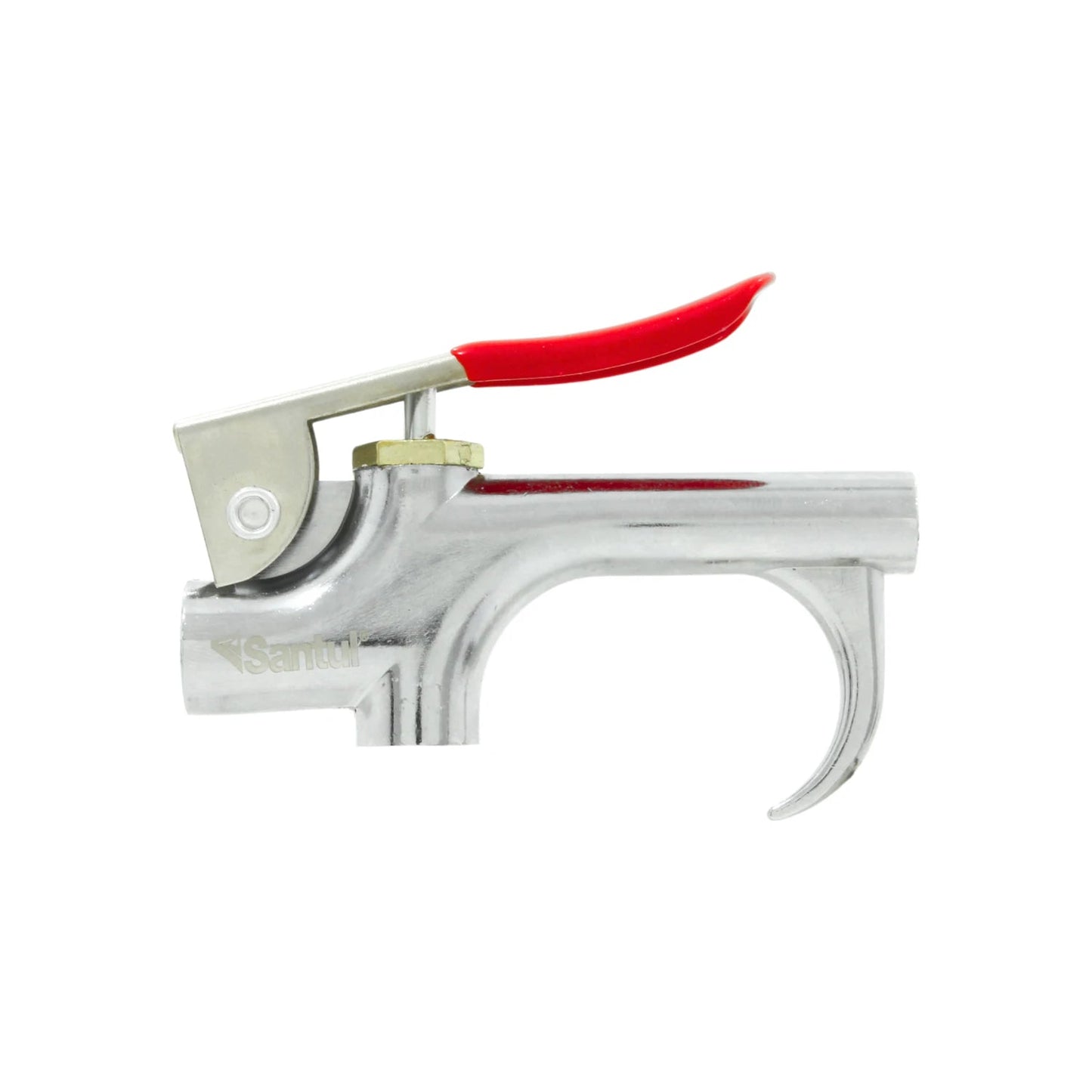 Pistola de aire para sopletear Santul con gatillo rojo y acabado cromado, conexión 1/4"