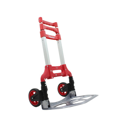 Diablo de carga plegable Santul de aluminio con asas rojas y ruedas negras para transporte de bultos