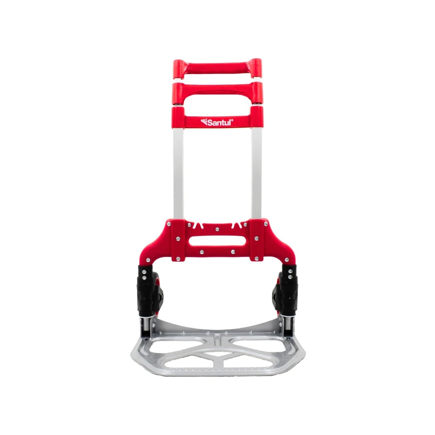 Diablo de carga plegable Santul de aluminio, rojo y plateado, para transporte de equipaje y cajas
