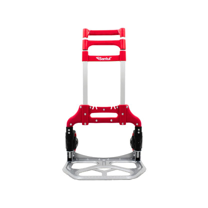 Diablo de carga plegable Santul de aluminio, rojo y plateado, para transporte de equipaje y cajas