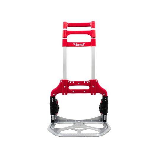 Diablo de carga plegable Santul de aluminio, rojo y plateado, para transporte de equipaje y cajas
