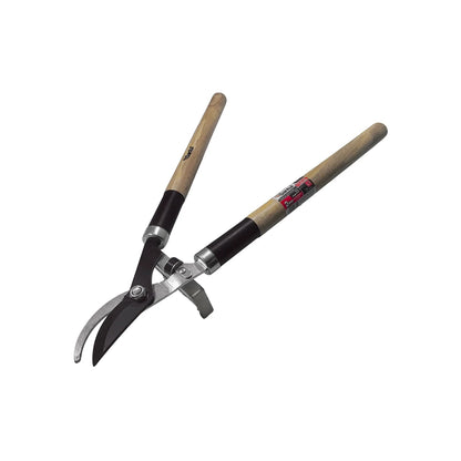 Tijeras de poda Santul con mangos largos de madera y cuchillas curvas negras para jardín