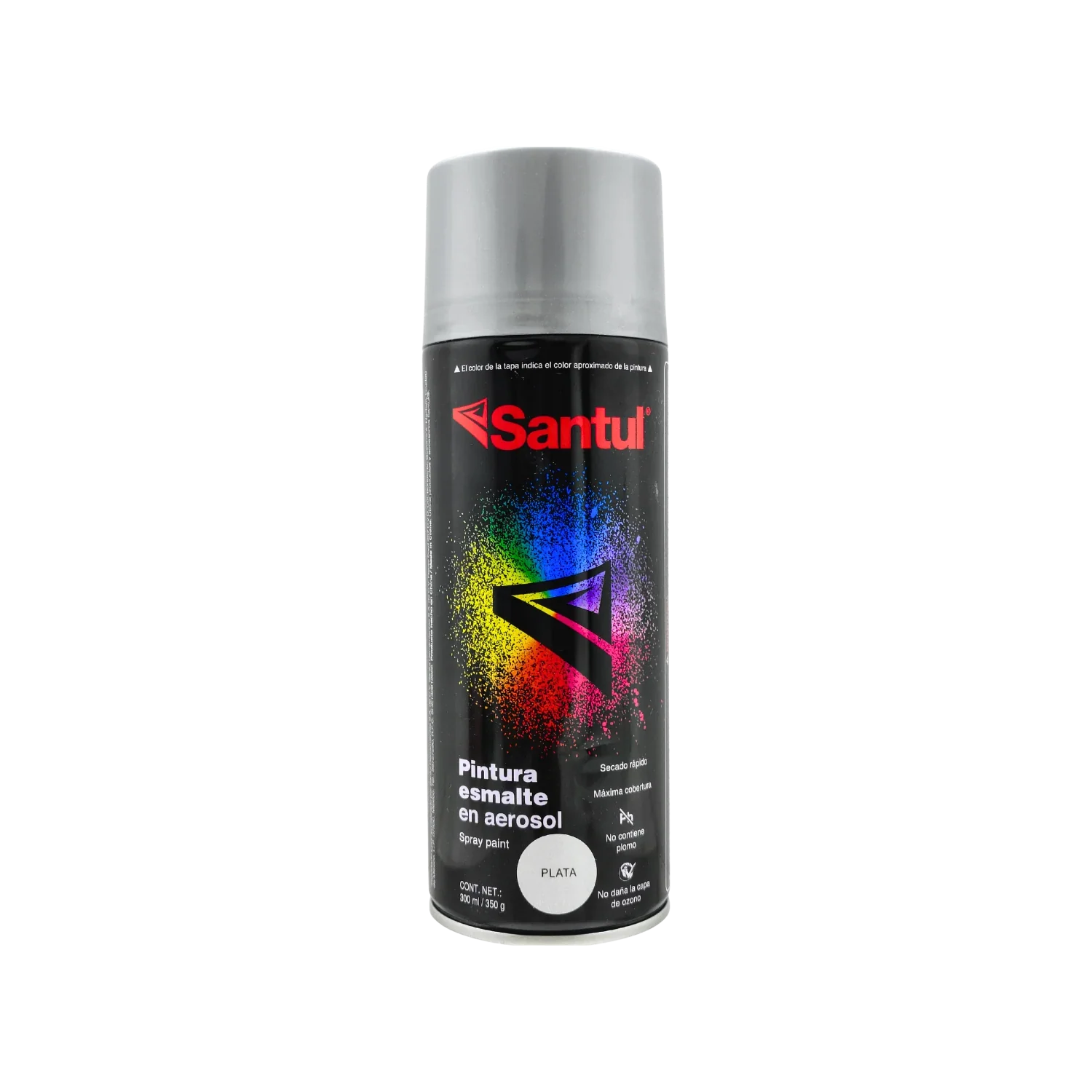 Pintura en aerosol plata metálico 300 ml Santul 8831