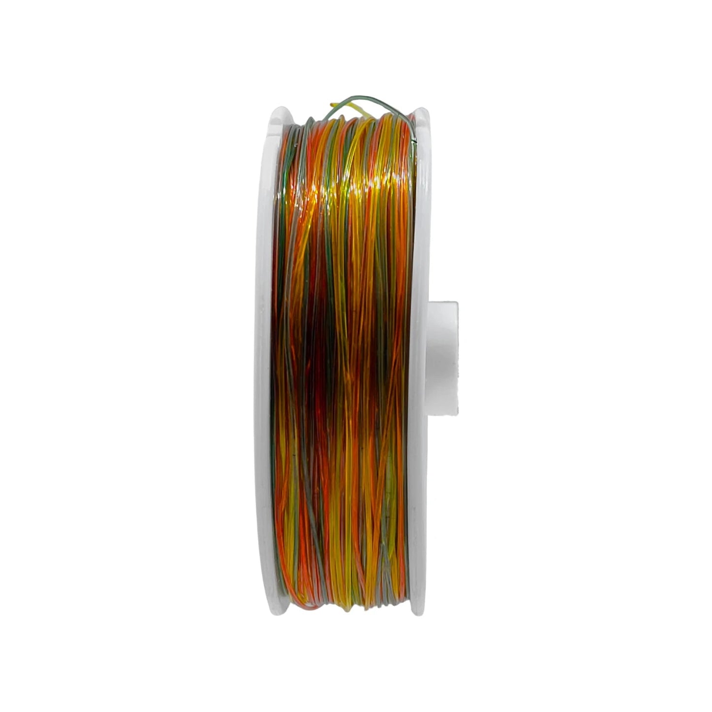 Hilo para pescar multicolor en carrete blanco, sedal de alta visibilidad para un control preciso de la profundidad.