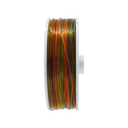 Carrete de hilo para pescar multicolor .90 mm, tonos naranja, verde y amarillo