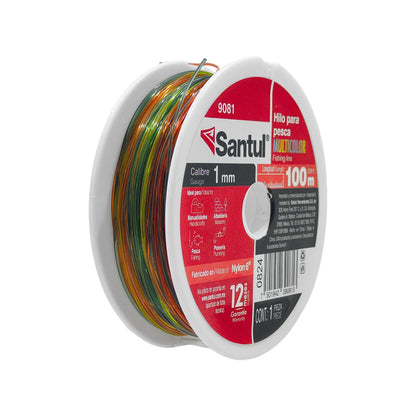 Hilo para pesca Santul multicolor, calibre 1mm, línea de nylon de 100m para pesca deportiva.